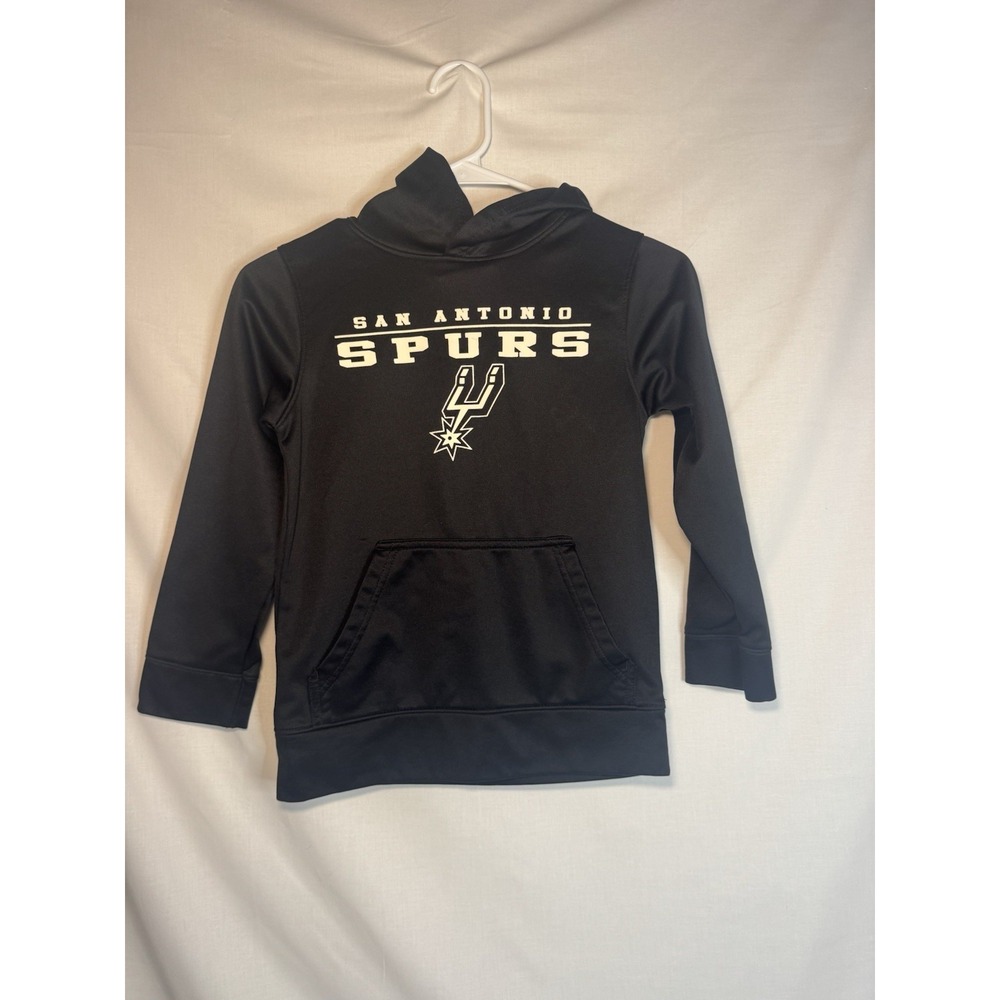 NBA San Antonio Spurs Youth Small Black Performance Pullover Hoodie Fleece Lined